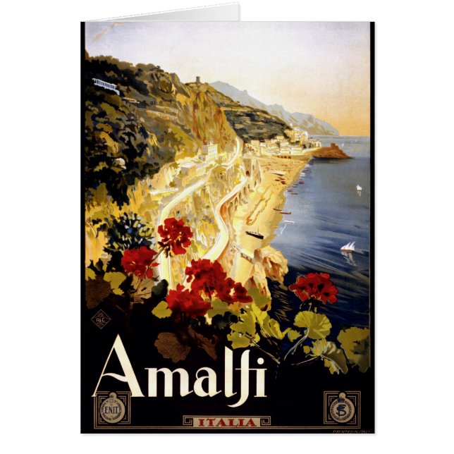 Afiche de viaje italiano de la costa de Amalfi de  (Frente)