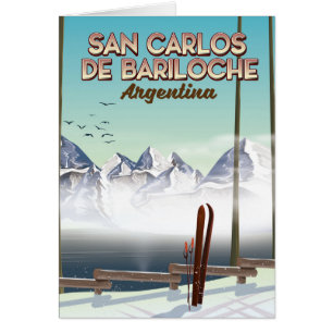 Afiche de viaje para esquí de San Carlos de Barilo