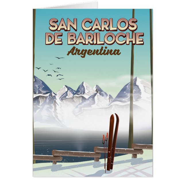 Afiche de viaje para esquí de San Carlos de Barilo (Frente)