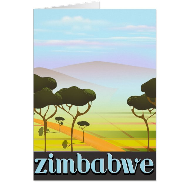 Afiche de viaje por el paisaje de Zimbabue (Frente)
