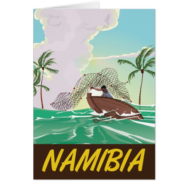 Afiche de viaje por la playa de Namibia (Frente)