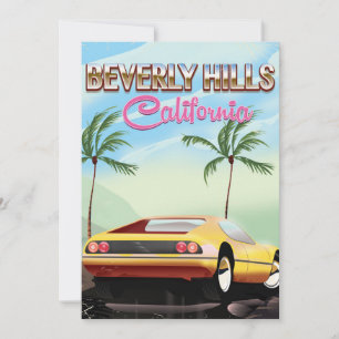 Afiche de viaje retro de Beverly Hills California