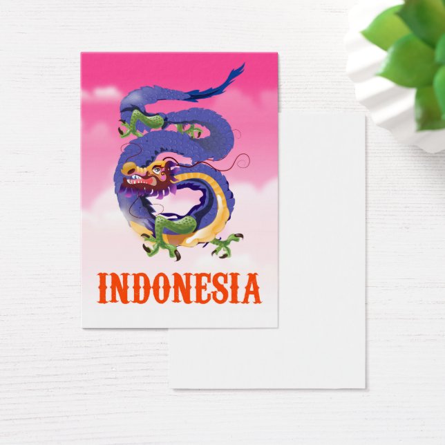 Afiche de viaje retro del dragón de Indonesia (Escritorio)