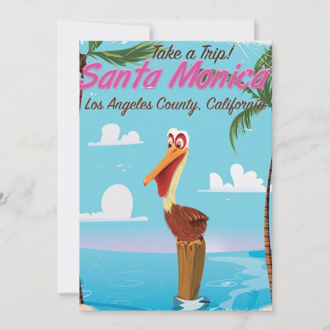 Afiche de viaje retro del Personalizado de Santa M (Anverso)