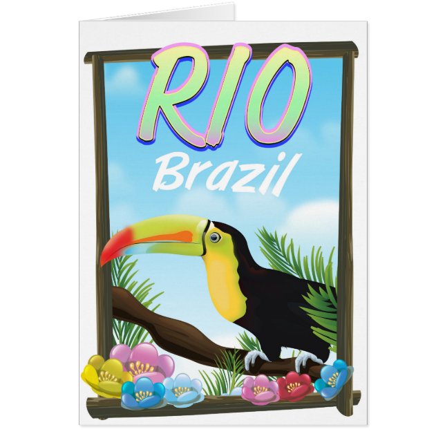 Afiche de viaje turístico de Río Brasil (Frente)