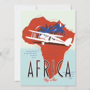 Afiche de viajes de África por aire