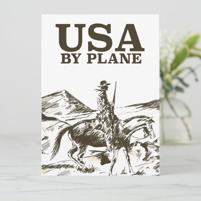 Afiche de viajes de cowboy de Estados Unidos (Anverso de pie)