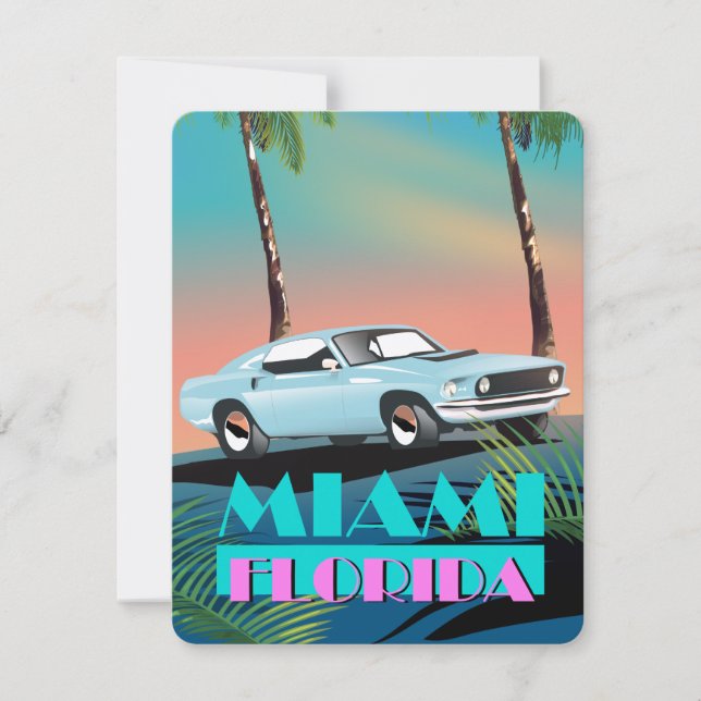 Afiche de viajes de Miami Florida de los años 1980 (Anverso)