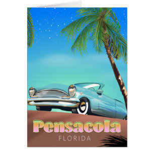 Afiche de viajes estilo vintage de Pensacola