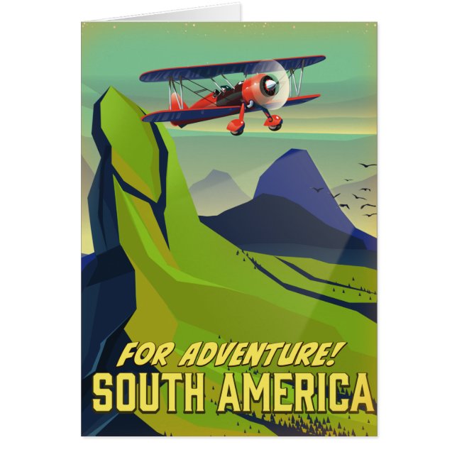 Afiche de viajes para aventuras, Sudamérica (Frente)