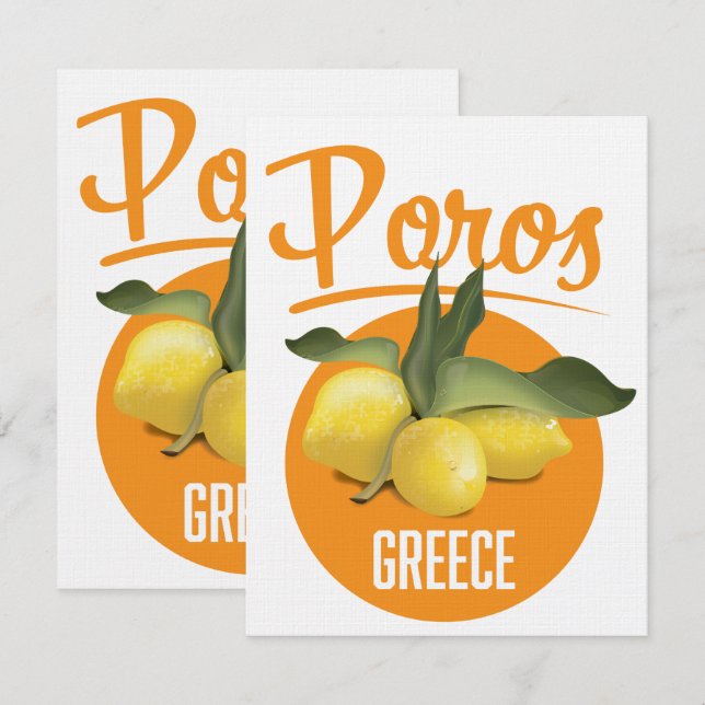 Afiche de viajes Poros Grecia Imprimir (Anverso / Reverso)