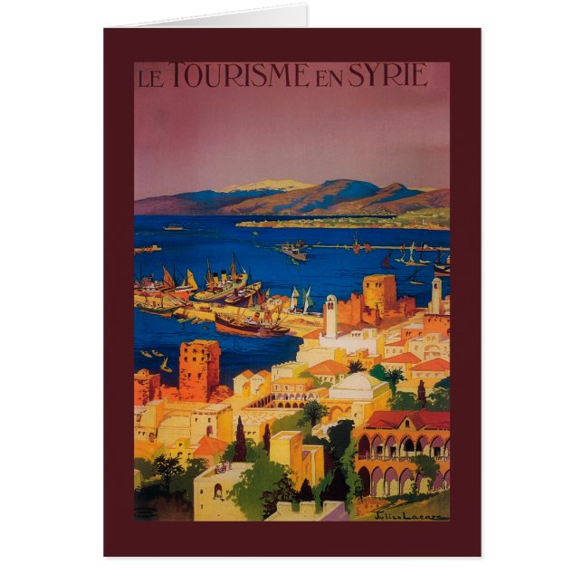 Afiche francés de viajes, recorriendo Siria (Frente)