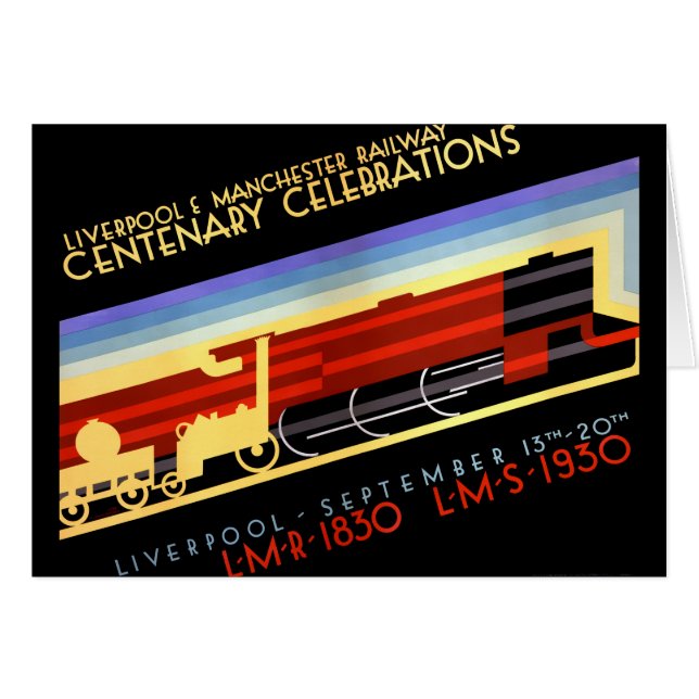Afiche Vintage del Liverpool Manchester Railway (Anverso (Horizontal))