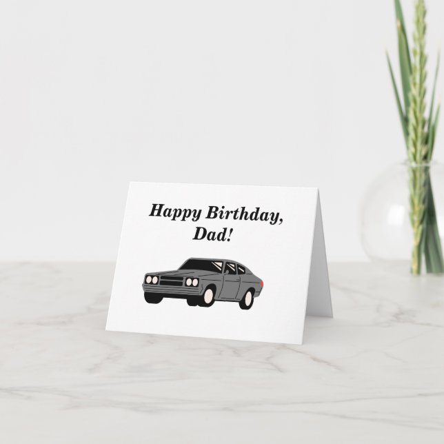 Aficionado de coches de época con tarjeta de cumpl (Anverso)