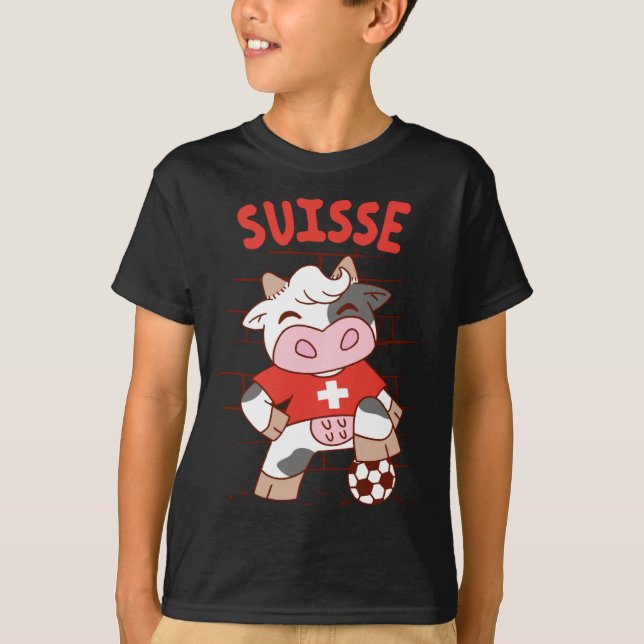 Aficionado de fútbol suizo de vaca camiseta bander (Anverso)
