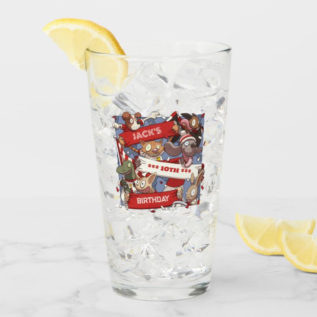 Aficionados a los animales divertidos Cumpleaños A (Anverso (hielo))