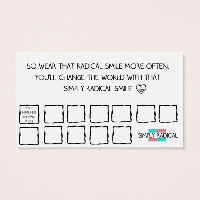 Afirmaciones de sonrisas radicales (Atrás)