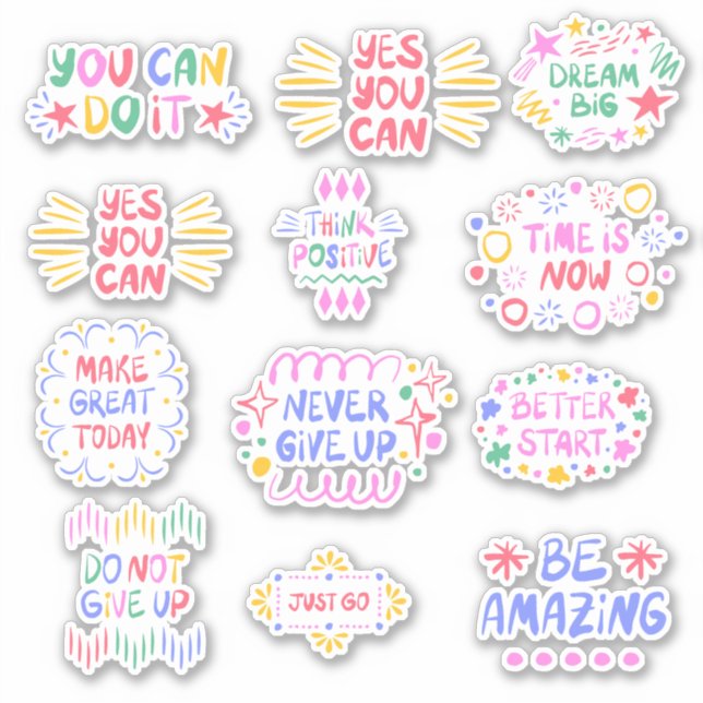 Afirmaciones positivas Pegatina de vinilo de corte (Anverso)