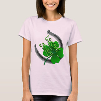 Afortunada camiseta con camiseta personalizada y a