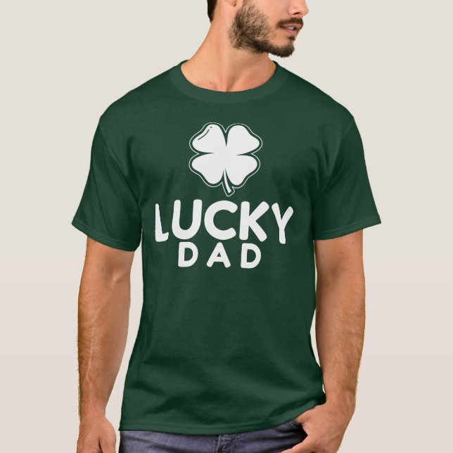 Afortunada camiseta de cuatro hojas de papá - Día  (Anverso)