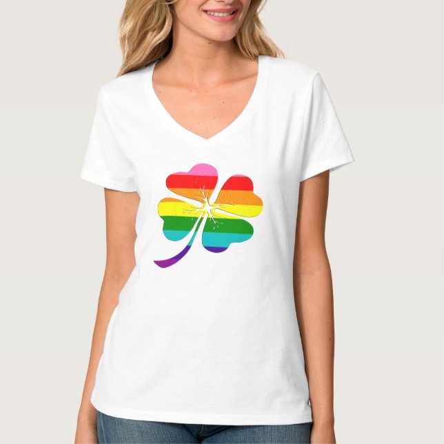 Afortunada camiseta del Orgullo Gay LGBTQ (Anverso)