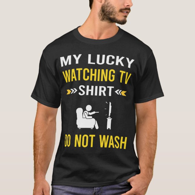 Afortunada camiseta viendo la televisión (Anverso)