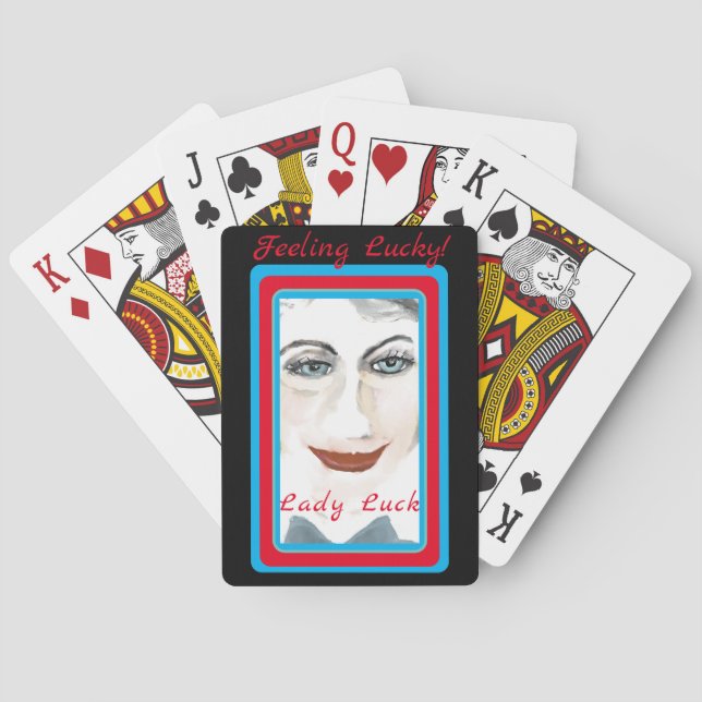 Afortunada Dama Luck Diversión y Risas Cartas de J (Reverso)