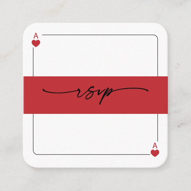 Afortunada en amor RSVP QR Código Tarjeta de Gabin (Anverso)