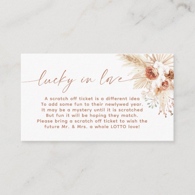 Afortunada En Amor, Tarjeta De Inserción De Billet (Anverso)