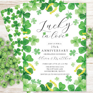Afortunada en el amor Invitación al aniversario de