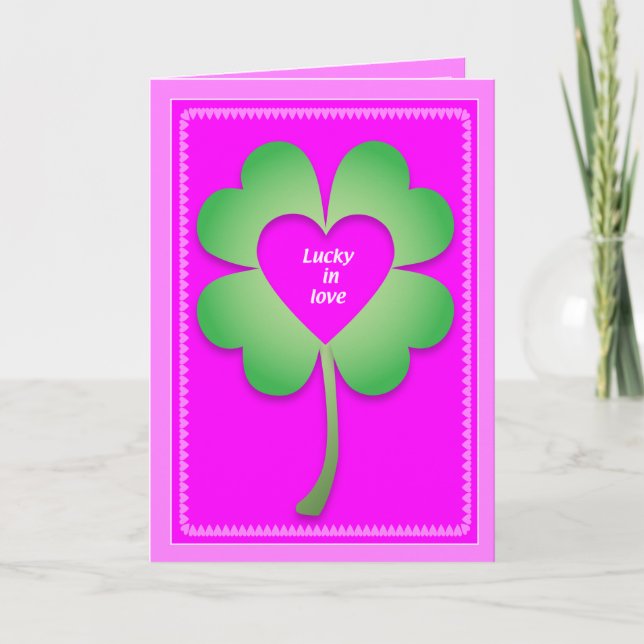 Afortunada en la tarjeta de amor (Anverso)