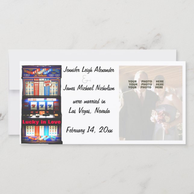 Afortunada Invitación Boda de Las Vegas (Anverso)