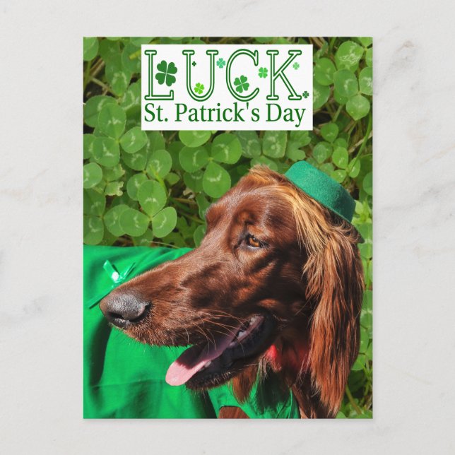 Afortunada tarjeta postal del Día de San Patricio (Anverso)