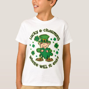 Afortunada y encantadora camiseta para niños
