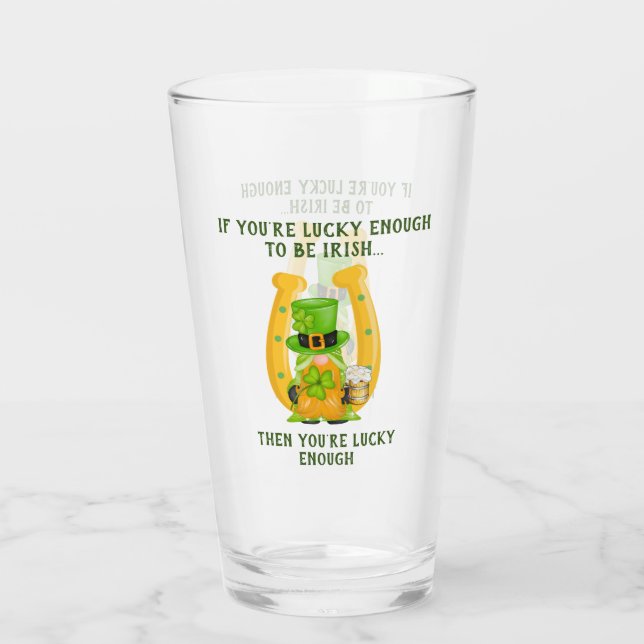 Afortunado de ser irlandés Horseshoe Gnome (Reverso)