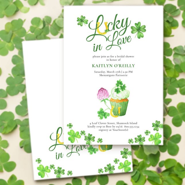 Afortunado en amor a St Patricks Invitación a duch (Lucky in Love St Patricks Bridal Shower Invitation by Darling & May)