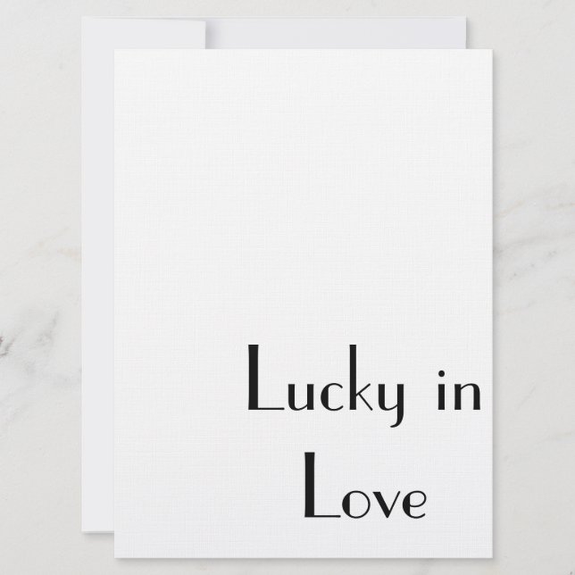 "Afortunado en el amor", invitación de boda, compr (Anverso)