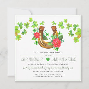 Afortunado en el amor   Invitación de boda irlande