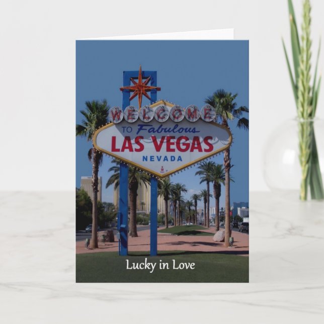 Afortunado en la invitación de boda de Las Vegas (Anverso)