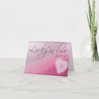 Afortunado en tarjetas de nota del amor