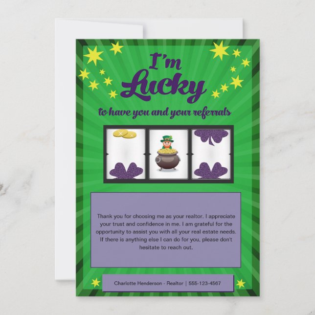 Afortunado Por El Titular De La Tarjeta De Lotería (Anverso)