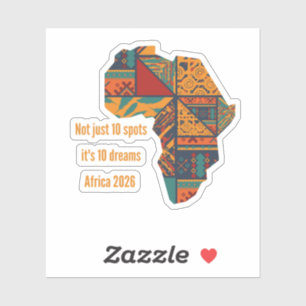 África 10 Sueños 2026 Calcomanía Personalizada par