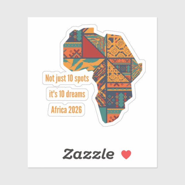 África 10 Sueños 2026 Calcomanía Personalizada par (Hoja)