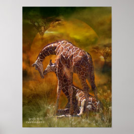 África - Giraffe - Poster de Arte Mundial/Imprimir