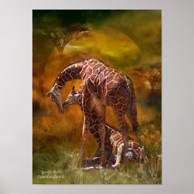 África - Giraffe - Poster de Arte Mundial/Imprimir (Frente)