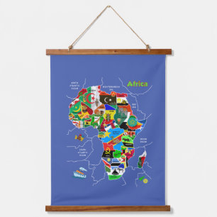 África Mapa tapiz colgante