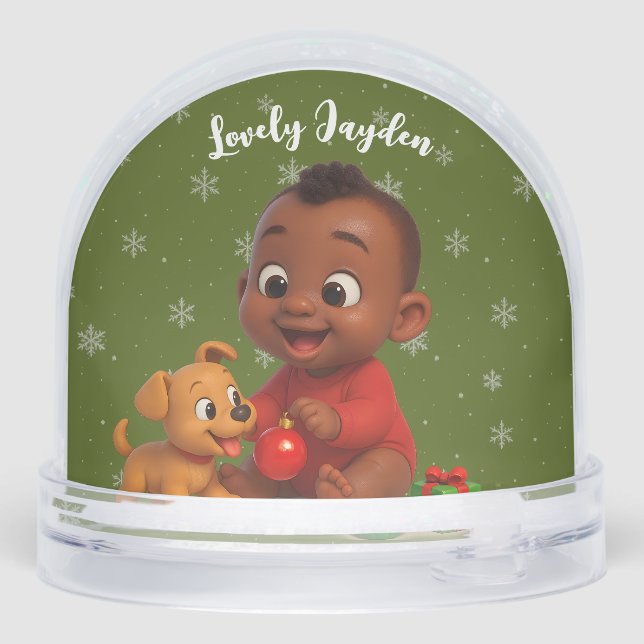 African American Baby Boy First Christmas - Gnomes (Reverso)