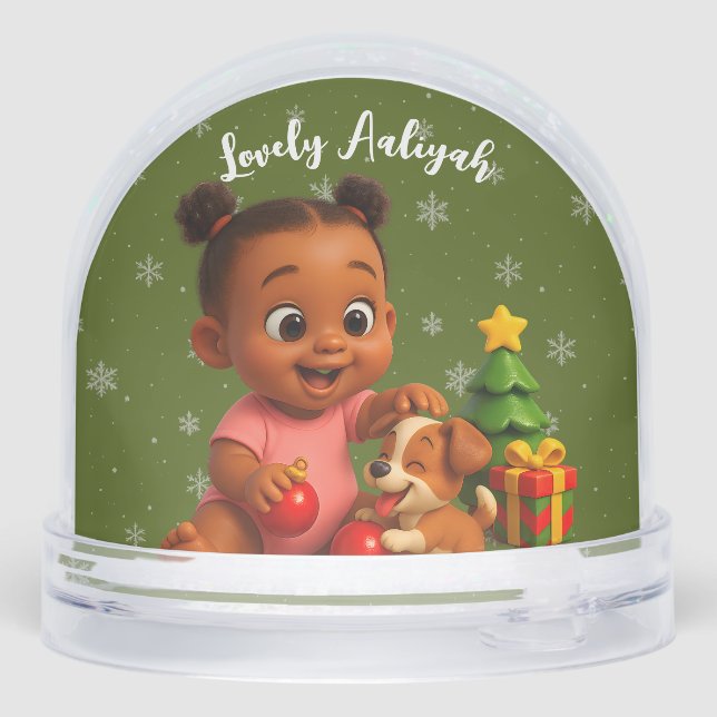 African American Baby Girl First Christmas - Gnome (Reverso)
