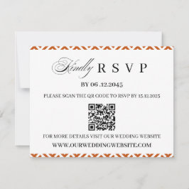 African Ethnic Pattern Border QR Code Wedding RSVP