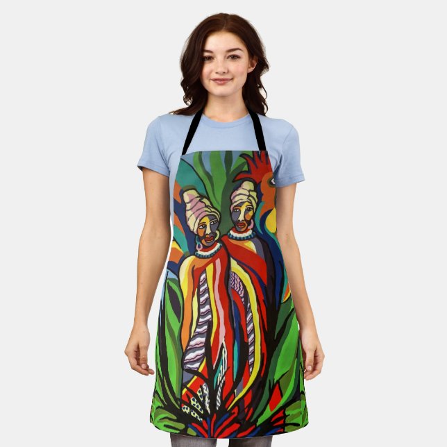 Africanos pintando sobre el delantal (Gastado)